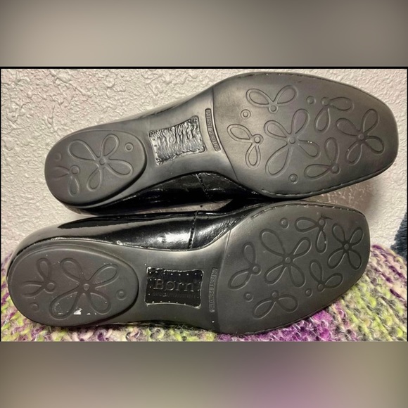 Born Black Bow Embellished Leather Ballet Flats Size 7 - Picture 6 of 11